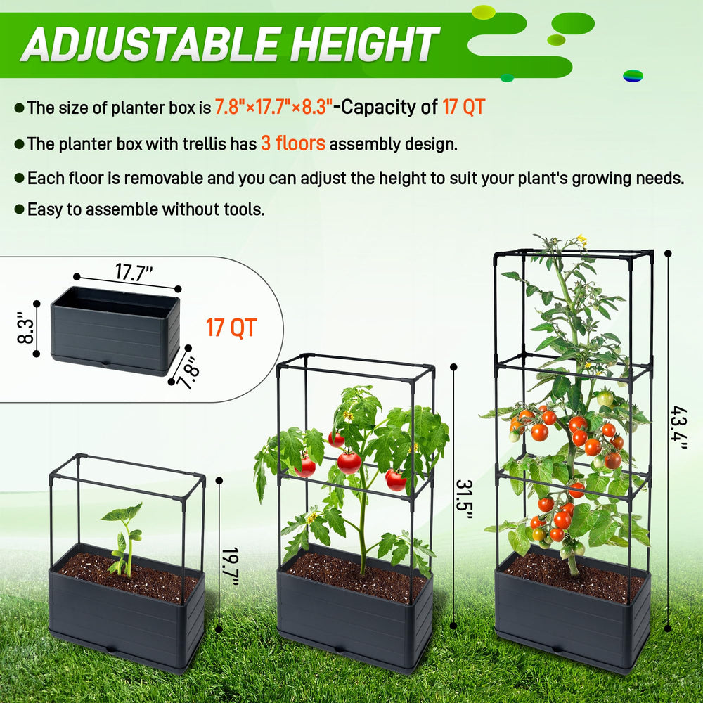 Biotol trellis extended to full height demonstrating adjustable support for vines