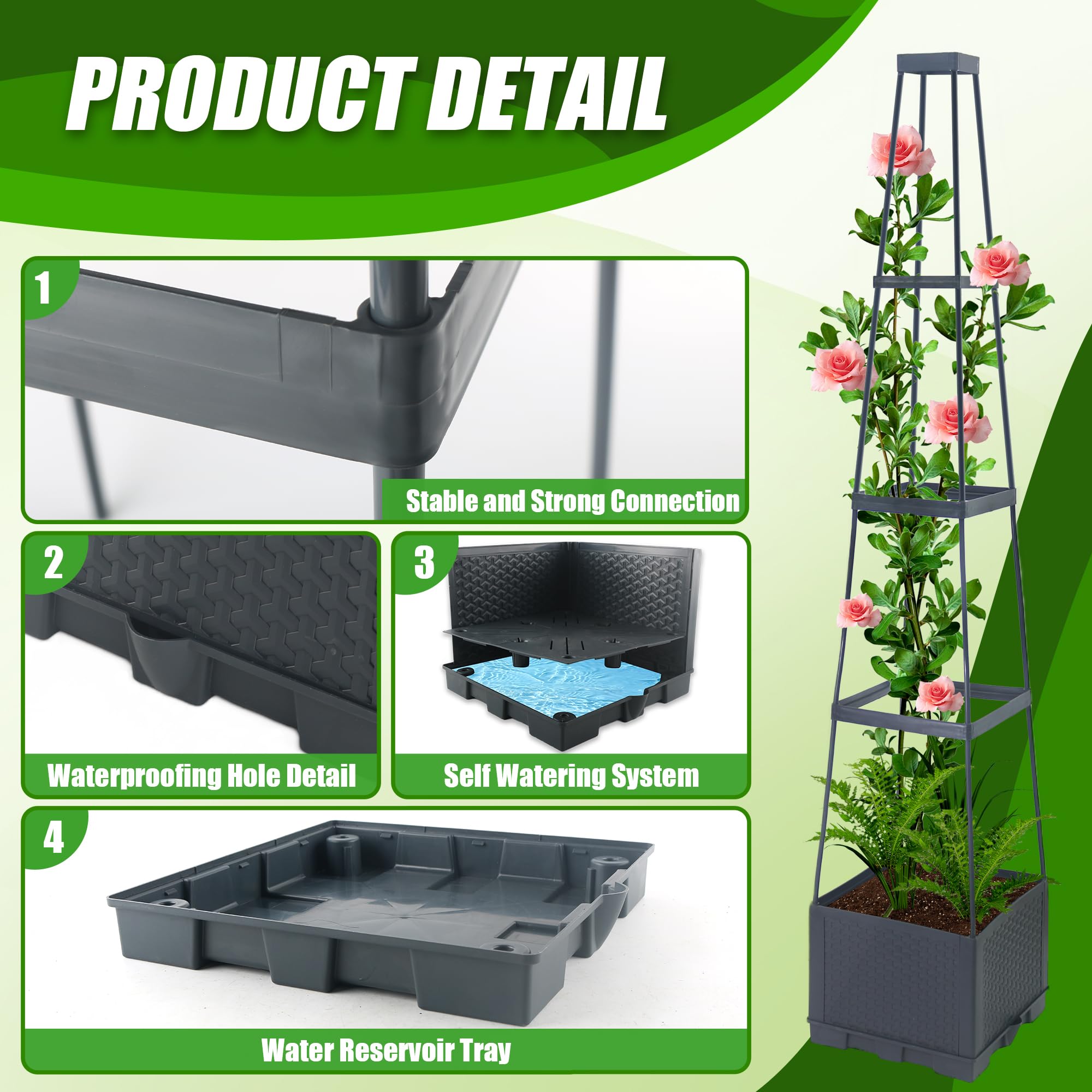 Biotolot planter in use with tomato plants on a patio maximizing vertical space