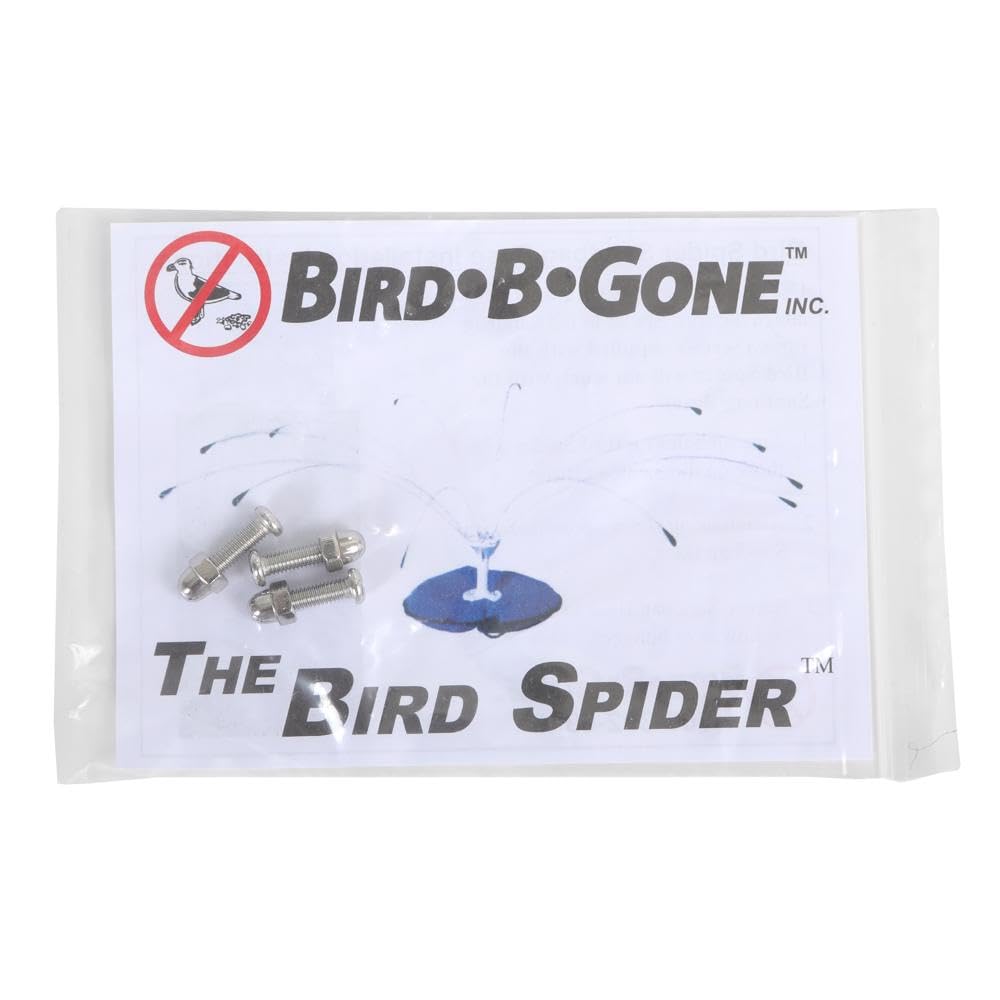 Bird B Gone D-ring and included hardware close-up showing multiple anchoring options