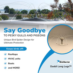 Bird Barrier close-up of stainless rods with blunt tips for safe, tangle-free deterrence