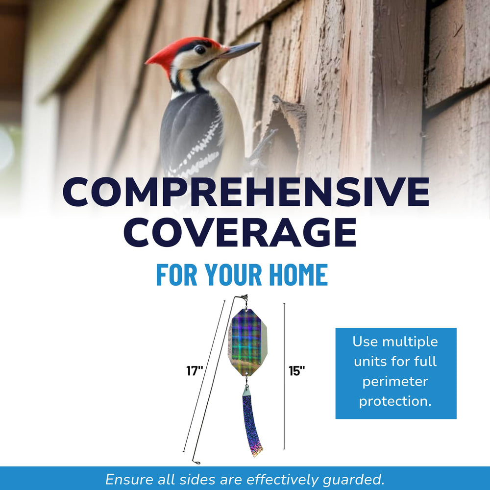 Bird Barrier installed on house siding illustrating coverage area and trim protection benefit