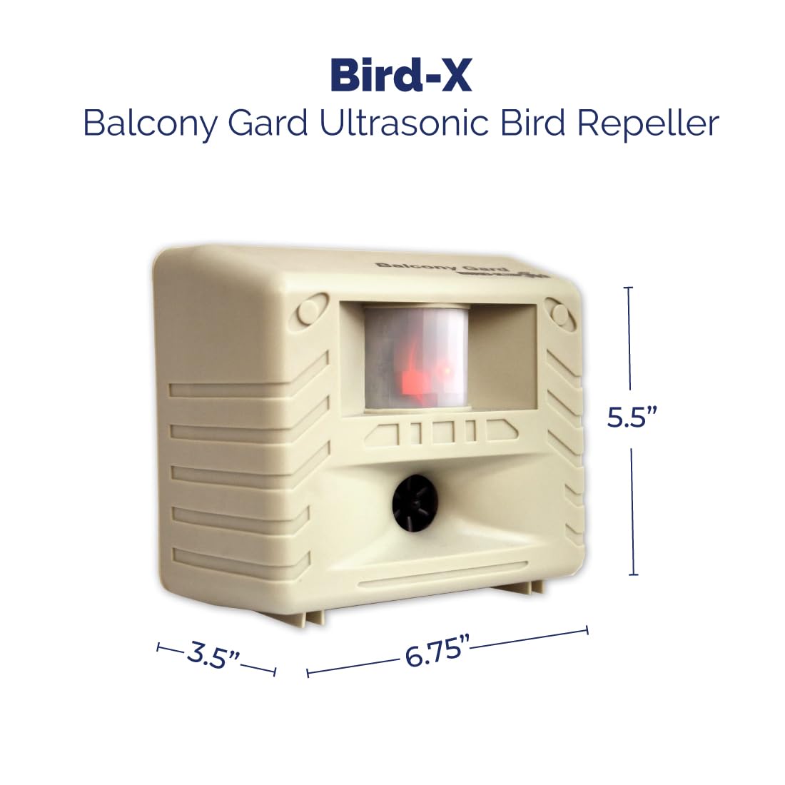 Bird-X Balcony Gard mounted on balcony railing demonstrating targeted coverage