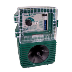 Bird-X BirdXPeller Pro front view showing compact weather-resistant housing and deterrent benefit