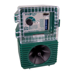 Bird-X Woodpecker PRO front view showing unit and speaker for effective deterrence