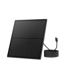 Birdfy front view of 5W solar panel showing slim profile and mounting bracket for easy power