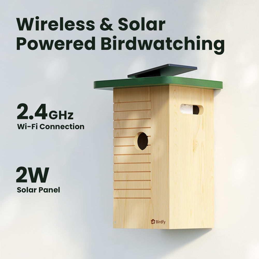 Birdfy interior nest live view showing chicks and detailed observation benefit