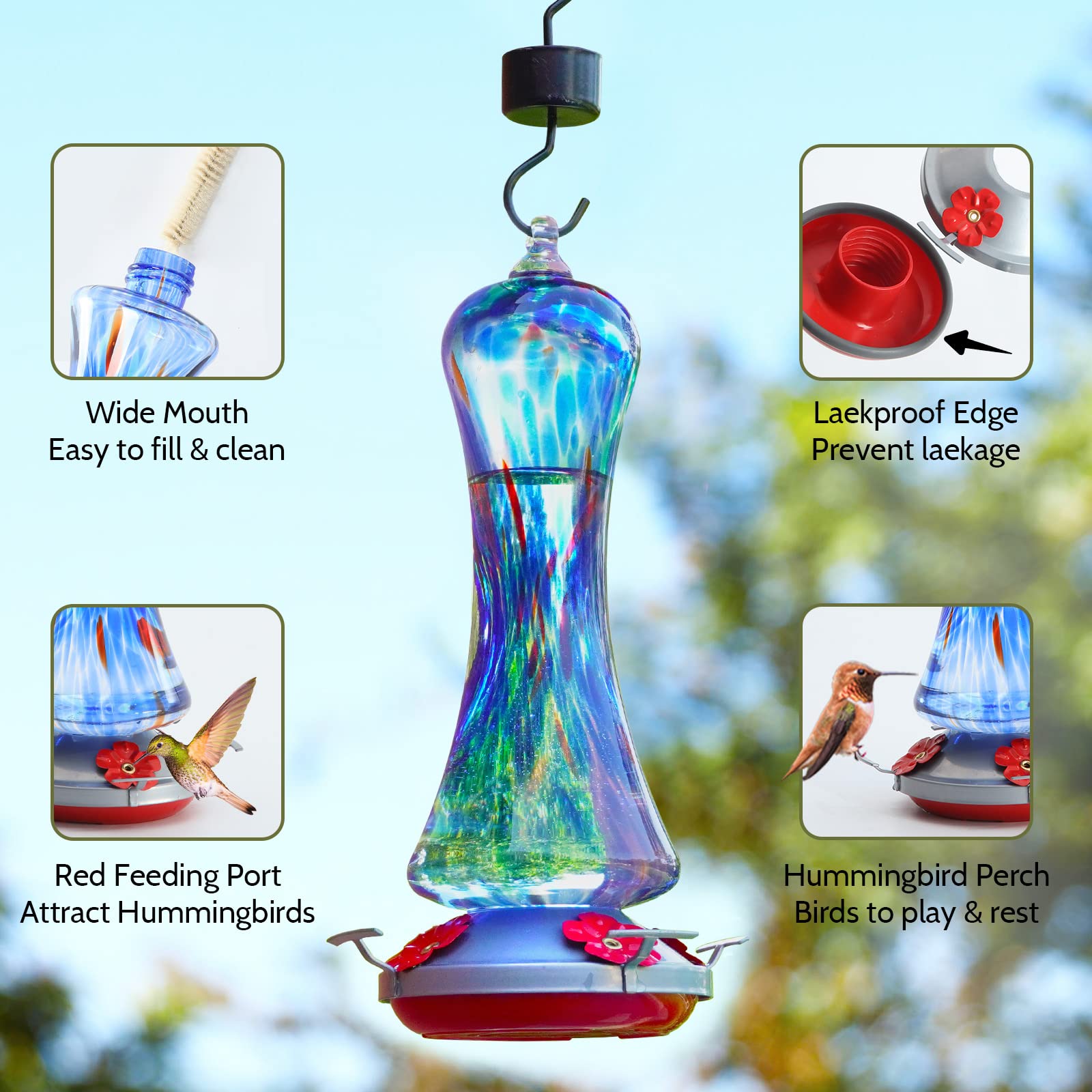 Birdkiss ant moat with hook and rope accessories, prevents pests and eases hanging