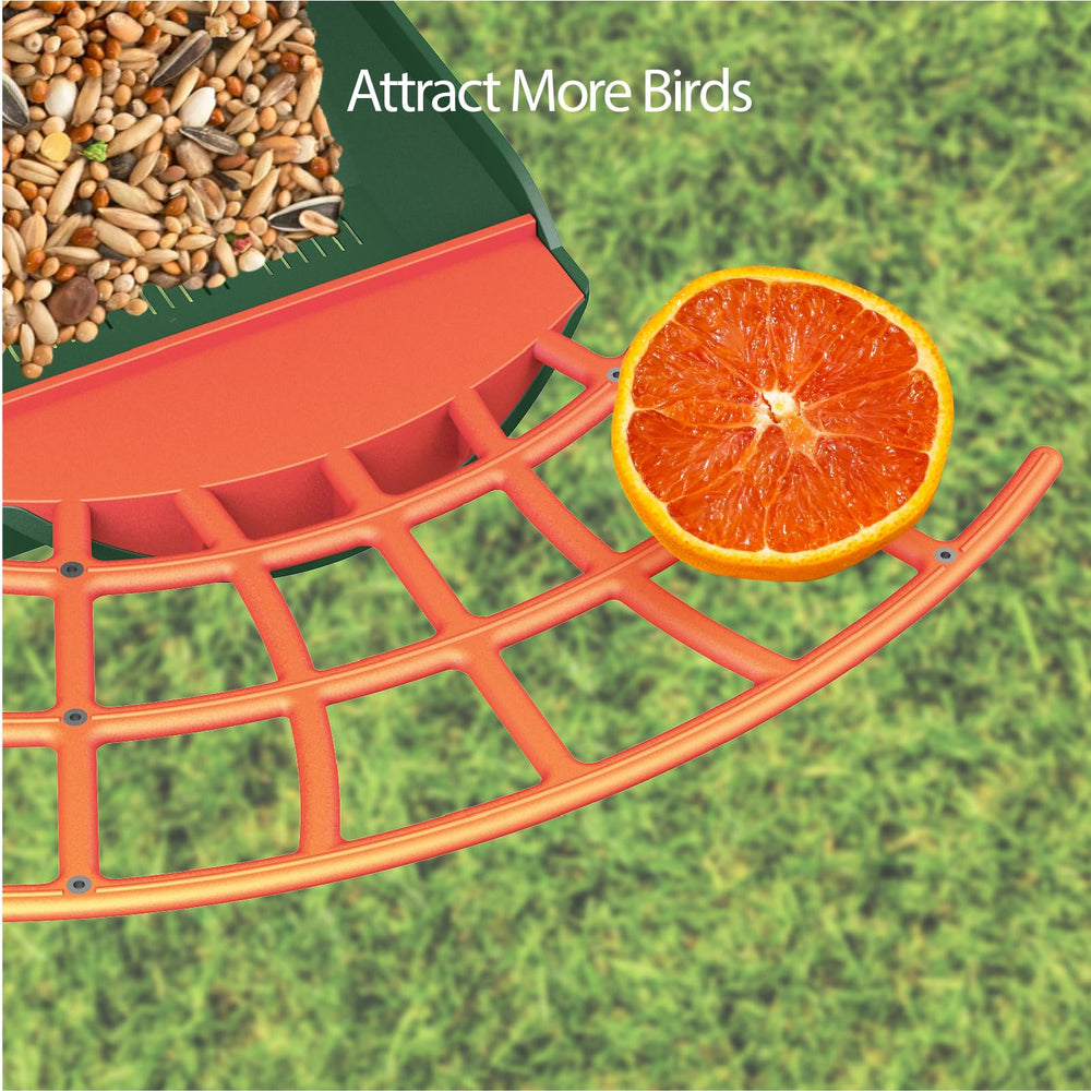 Birdkiss feeder mounted in garden illustrating durable outdoor placement and appeal