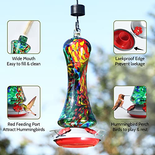 Birdkiss hand-blown glass detail highlighting durable vibrant colors