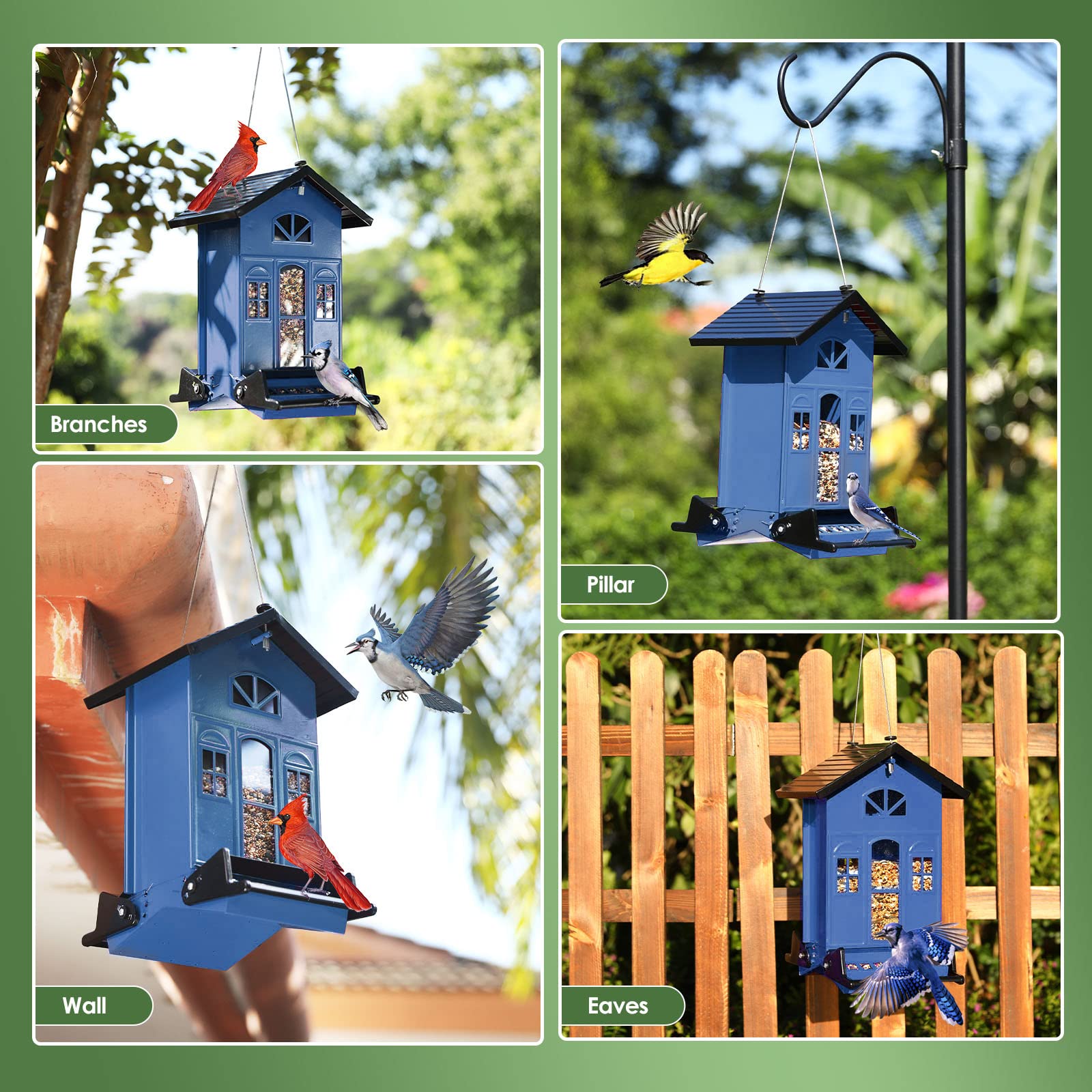 Birdkiss feeder hanging in garden setting adding charm and encouraging bird visits