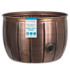 BIRDROCK HOME front view of antique copper pot showing decorative finish and curb appeal