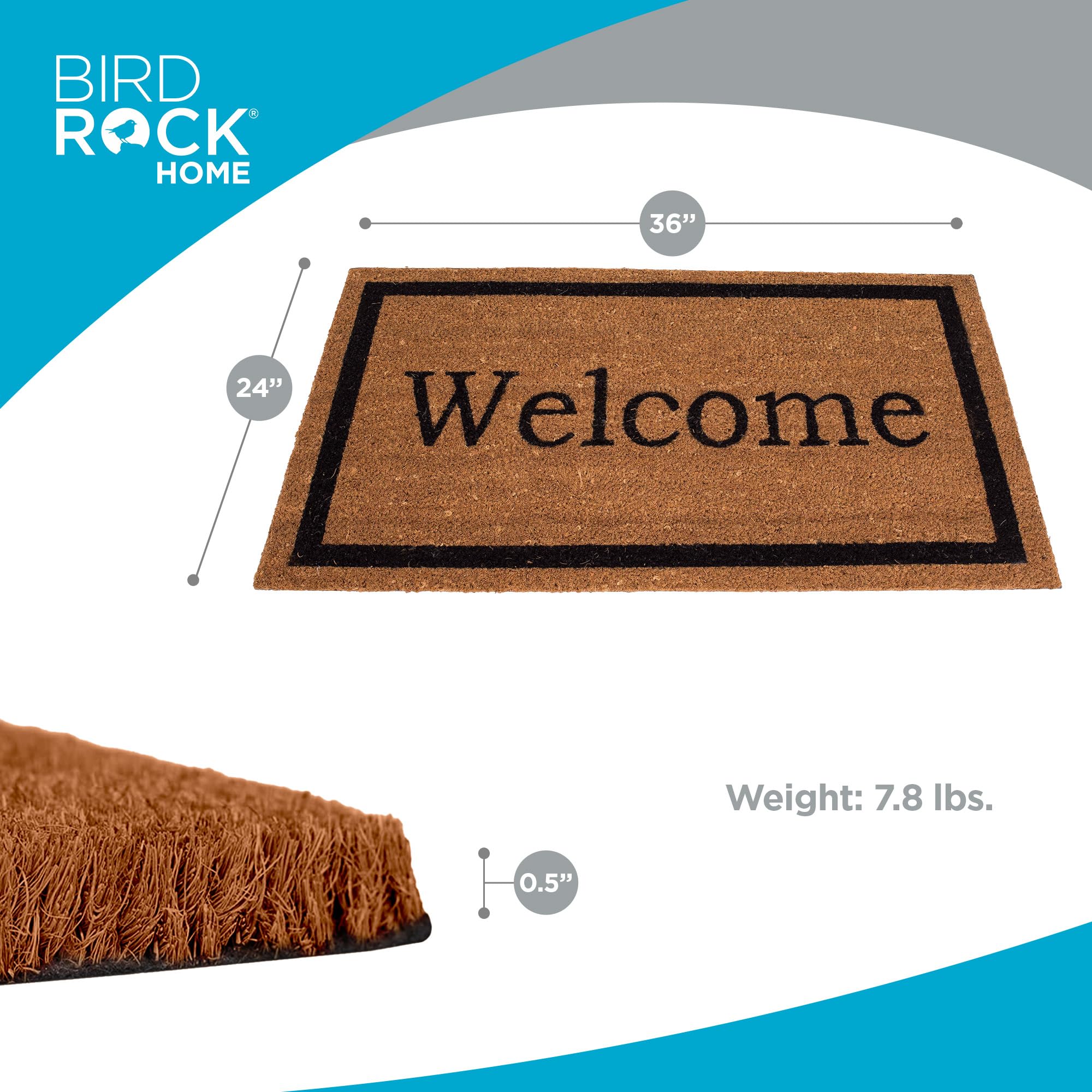 BIRDROCK HOME vinyl backing detail providing anti-slip stability