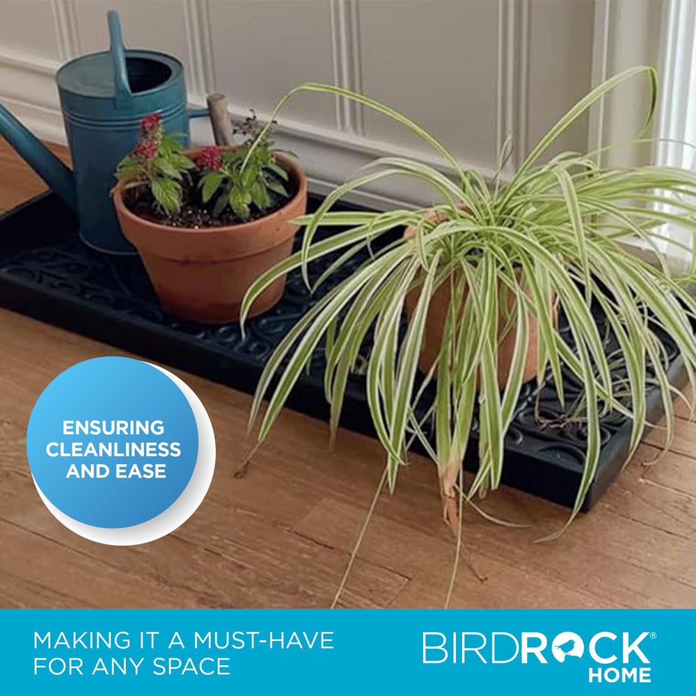 BIRDROCK HOME tray placed at garage entryway for floor protection