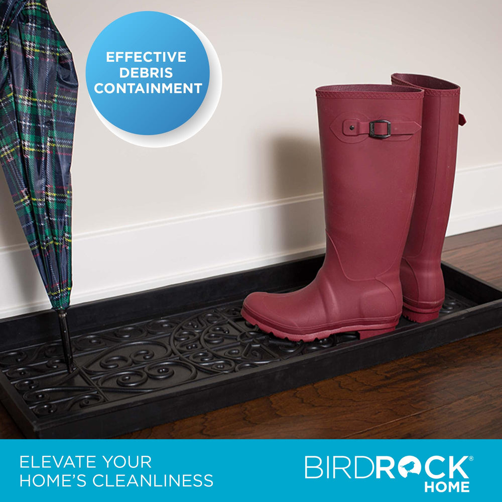 BIRDROCK HOME tray holding boots and shoes to protect floors