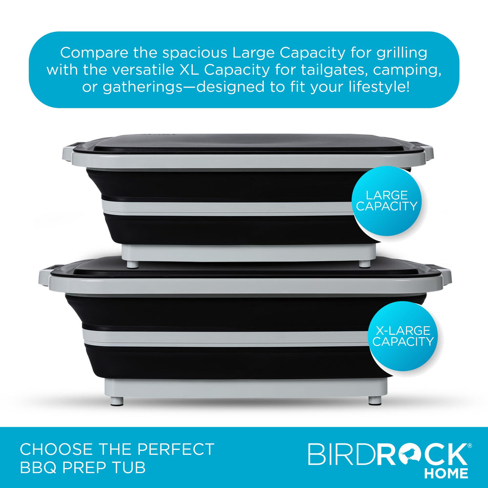 BIRDROCK HOME collapsed tub flat for storage, saves space advantage