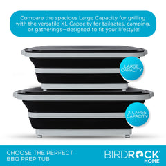 BIRDROCK HOME collapsed tub flat for storage, saves space advantage