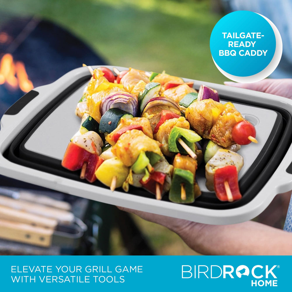 BIRDROCK HOME close-up of integrated cutting board for stable chopping