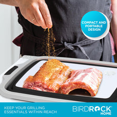 BIRDROCK HOME lid used as cutting board, stable chopping benefit