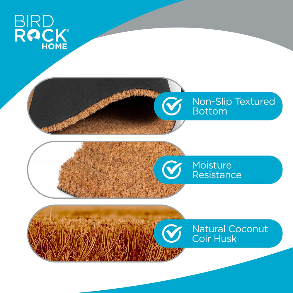 BIRDROCK HOME doormat placed at a front door offering dirt trapping benefit