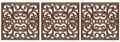 BIRDROCK HOME front view of three copper stepping stones showing clean pathway benefit