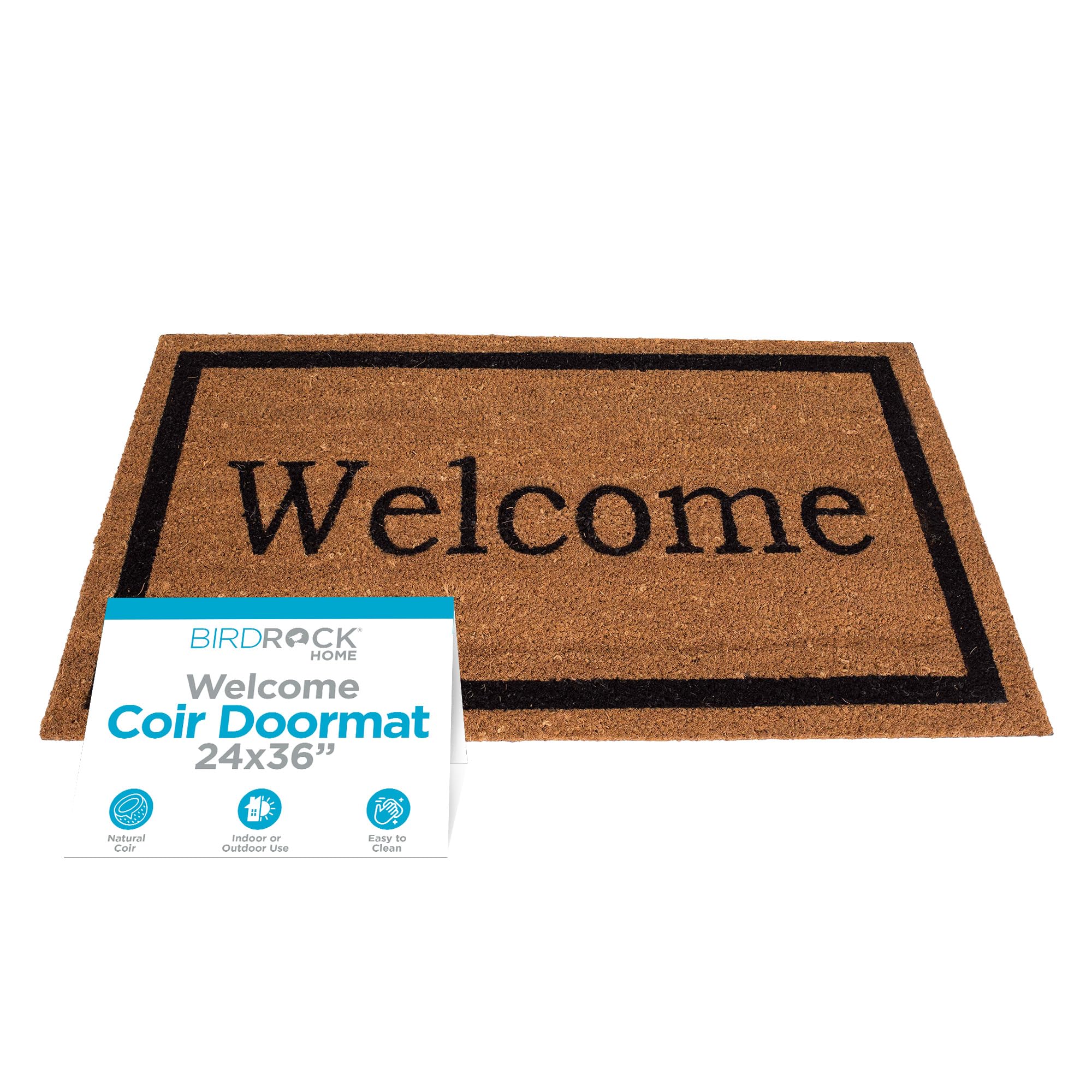 BIRDROCK HOME front view welcome mat showing warm entry appeal
