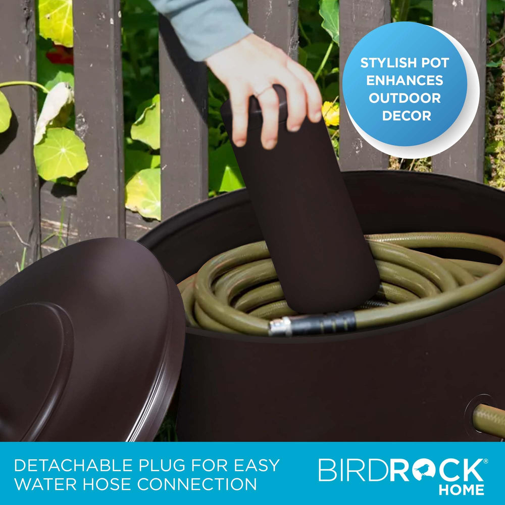BIRDROCK HOME pot in garden setting hiding hose and improving outdoor appearance