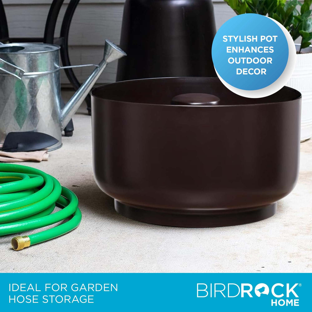 BIRDROCK HOME inlet port and side detail for easy hose feeding and tangle reduction