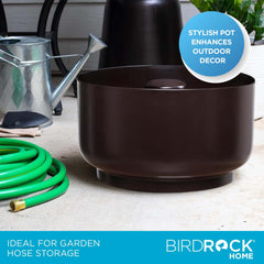 BIRDROCK HOME inlet port and side detail for easy hose feeding and tangle reduction