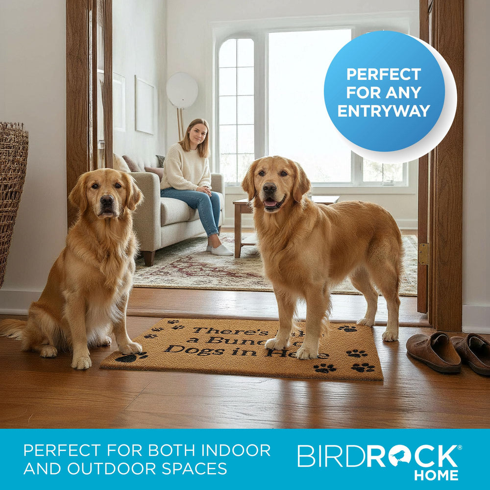 BIRDROCK HOME printed funny Beware of Dog text detail enhancing personality