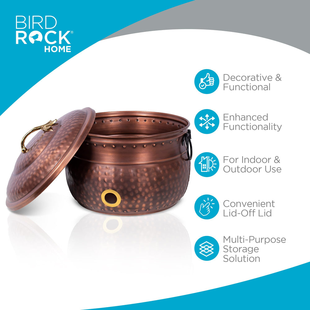 BIRDROCK HOME coiled garden hose inside pot keeping hose protected and hidden