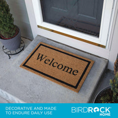 BIRDROCK HOME mat in use on porch reducing tracked-in dirt