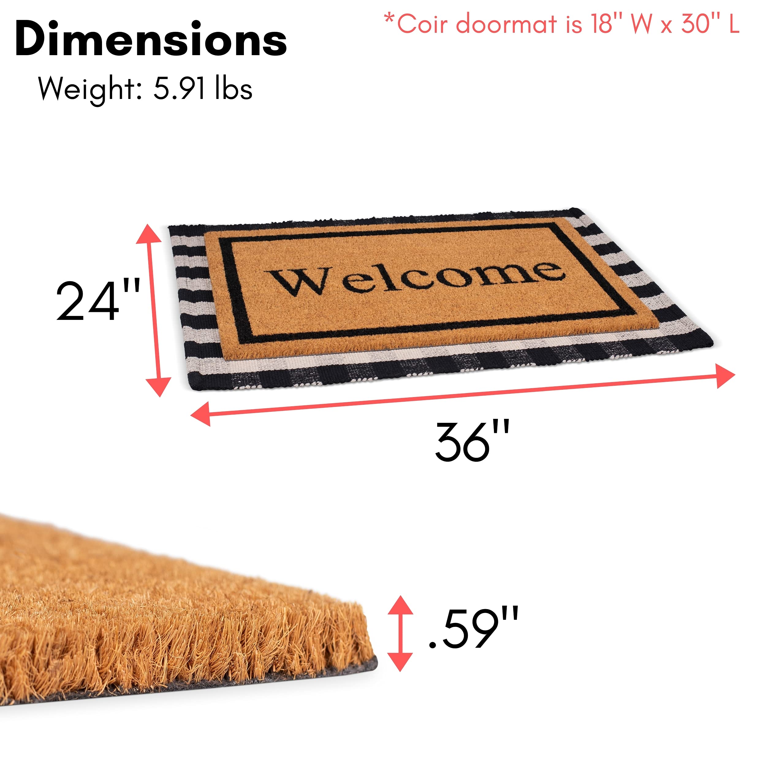 BIRDROCK HOME mat being used to wipe shoes for cleaner floors