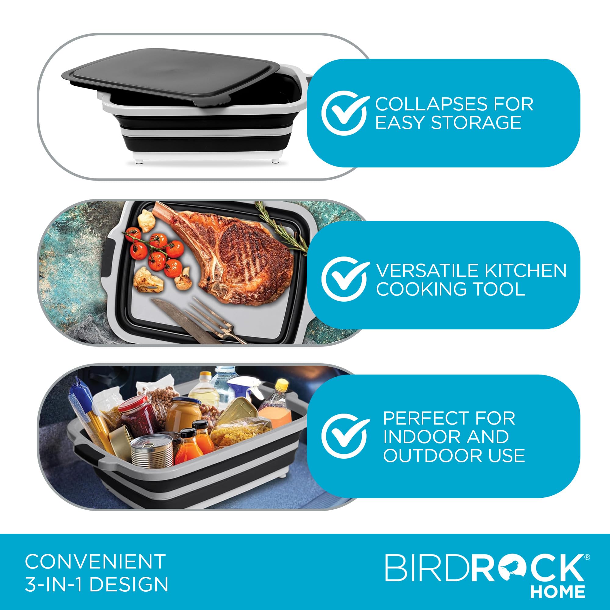 BIRDROCK HOME lid secured for transport to keep contents protected