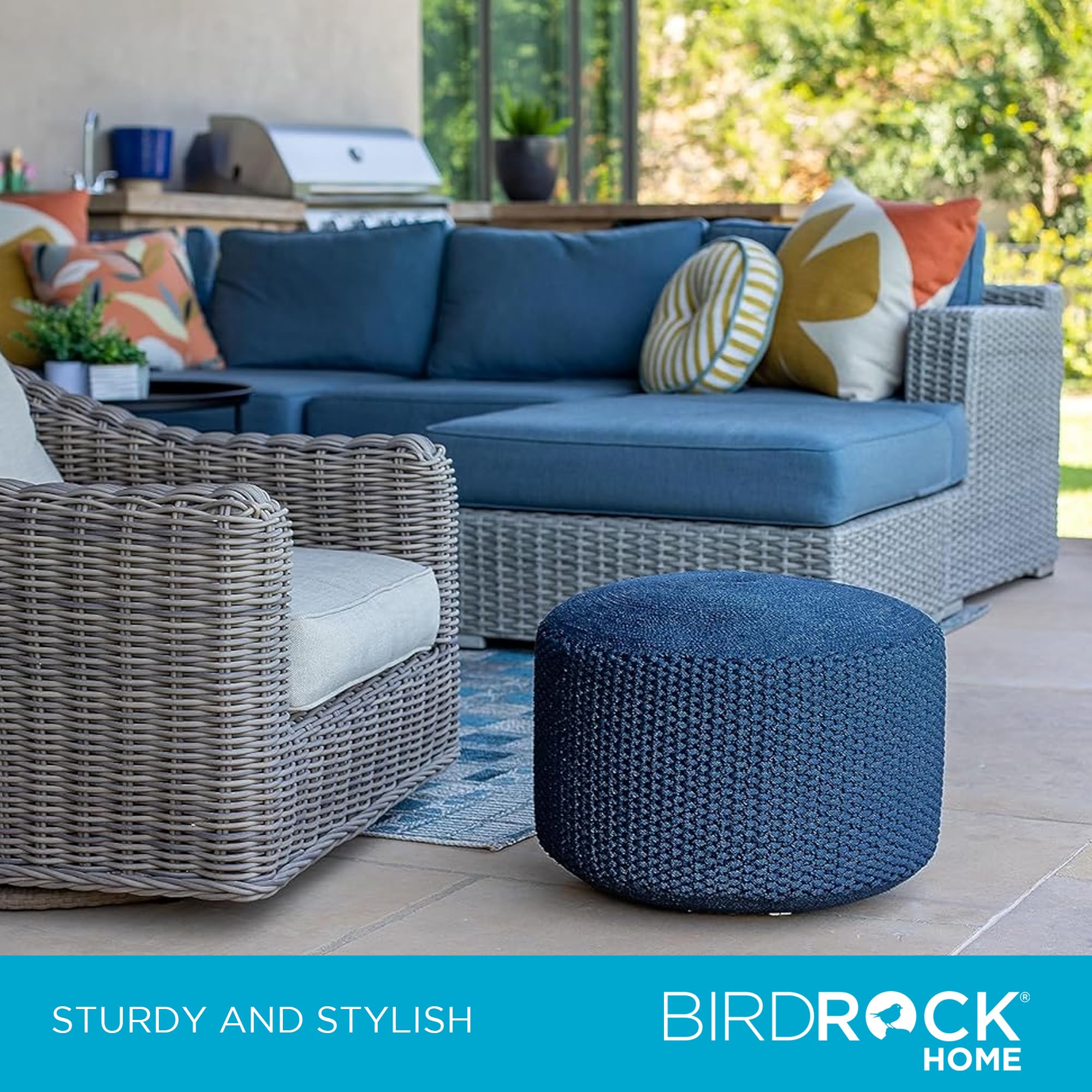 BIRDROCK HOME label detail showing craftsmanship and material quality
