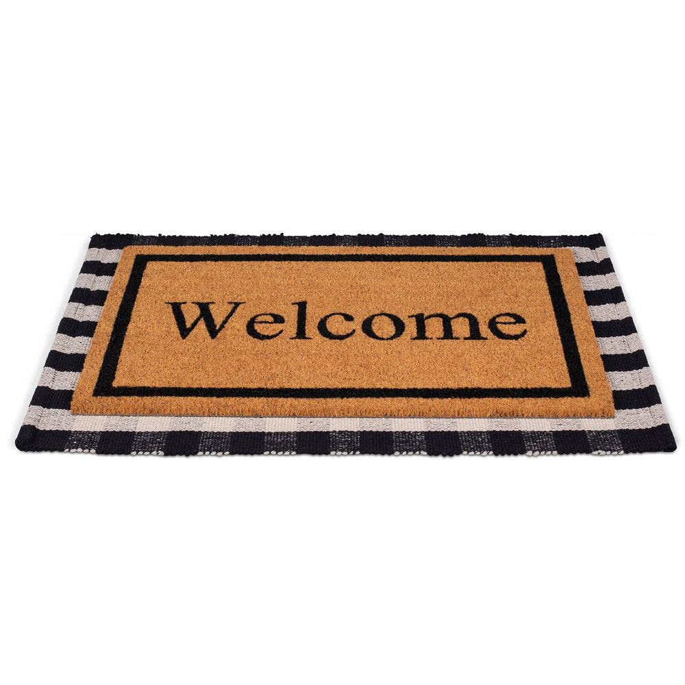 BIRDROCK HOME mat on porch styled to enhance curb appeal