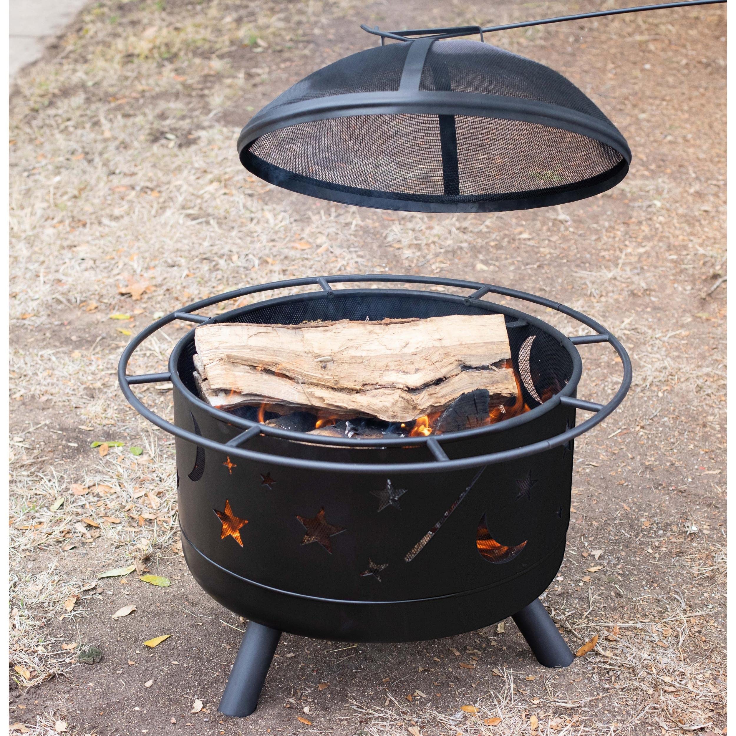 BIRDROCK HOME included accessories laid out—sticks, poker, and screen for immediate use
