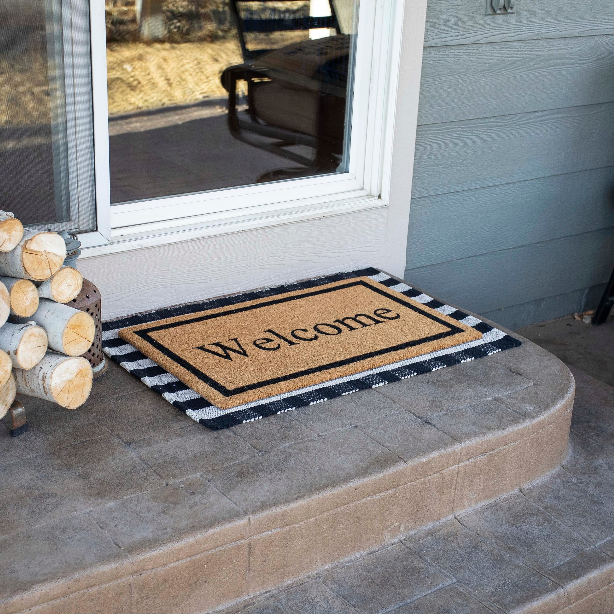 BIRDROCK HOME mat folded for storage showing portability benefit