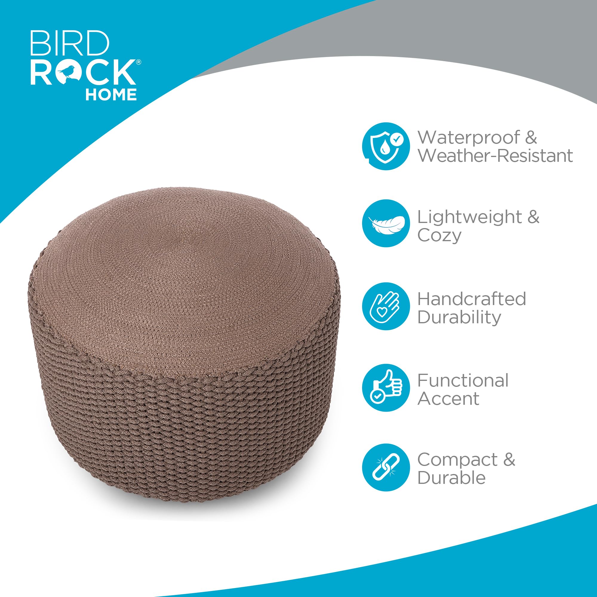 Close-up of BIRDROCK HOME hand-knitted texture highlighting artisan craftsmanship and durability