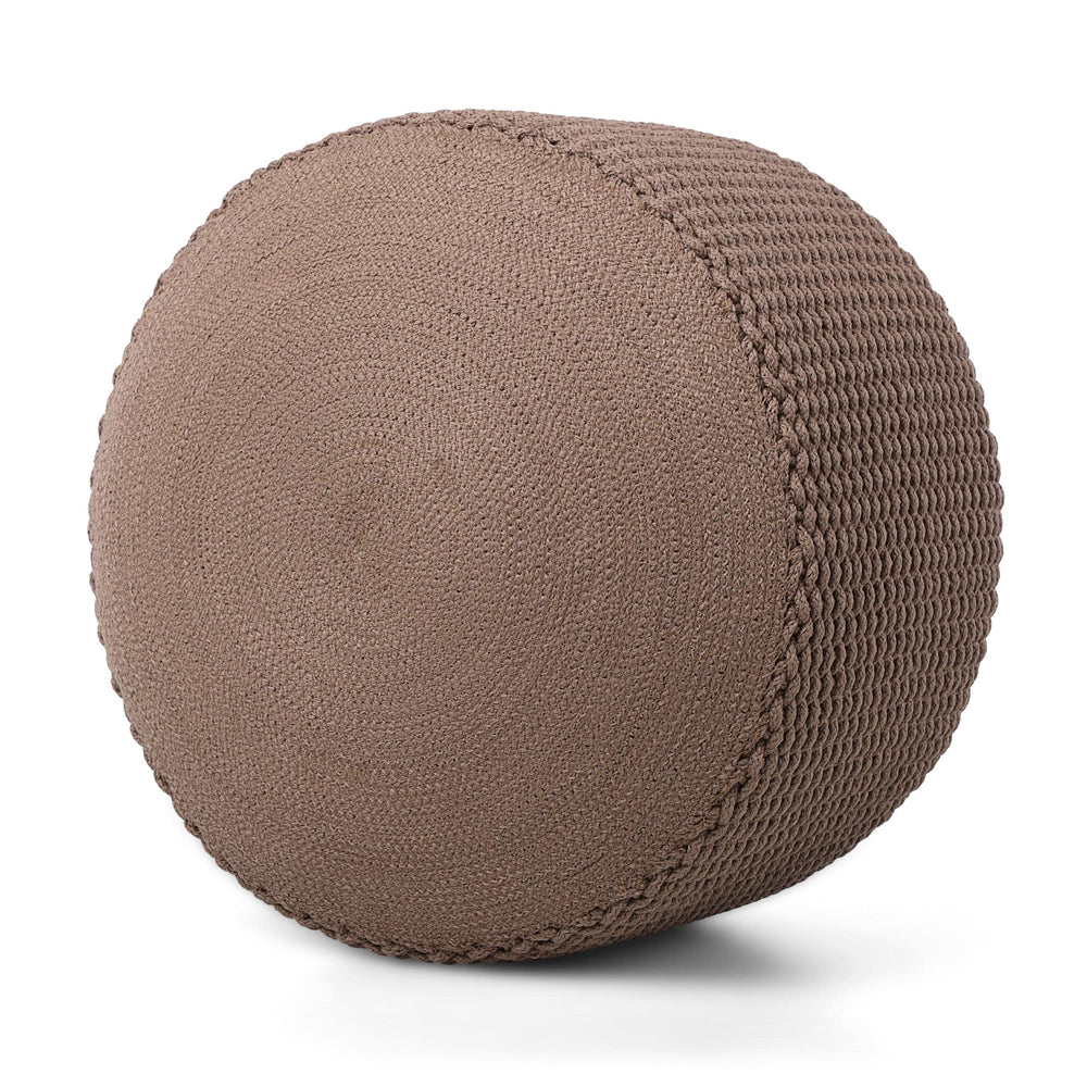 BIRDROCK HOME pouf in boho-styled room showing decorative versatility and cozy accent
