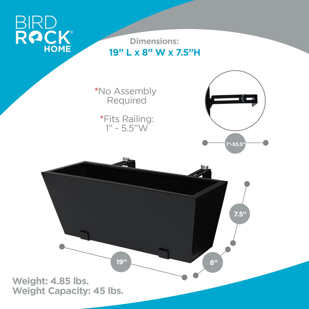 BIRDROCK HOME side profile mounted on deck railing showing stable installation benefit