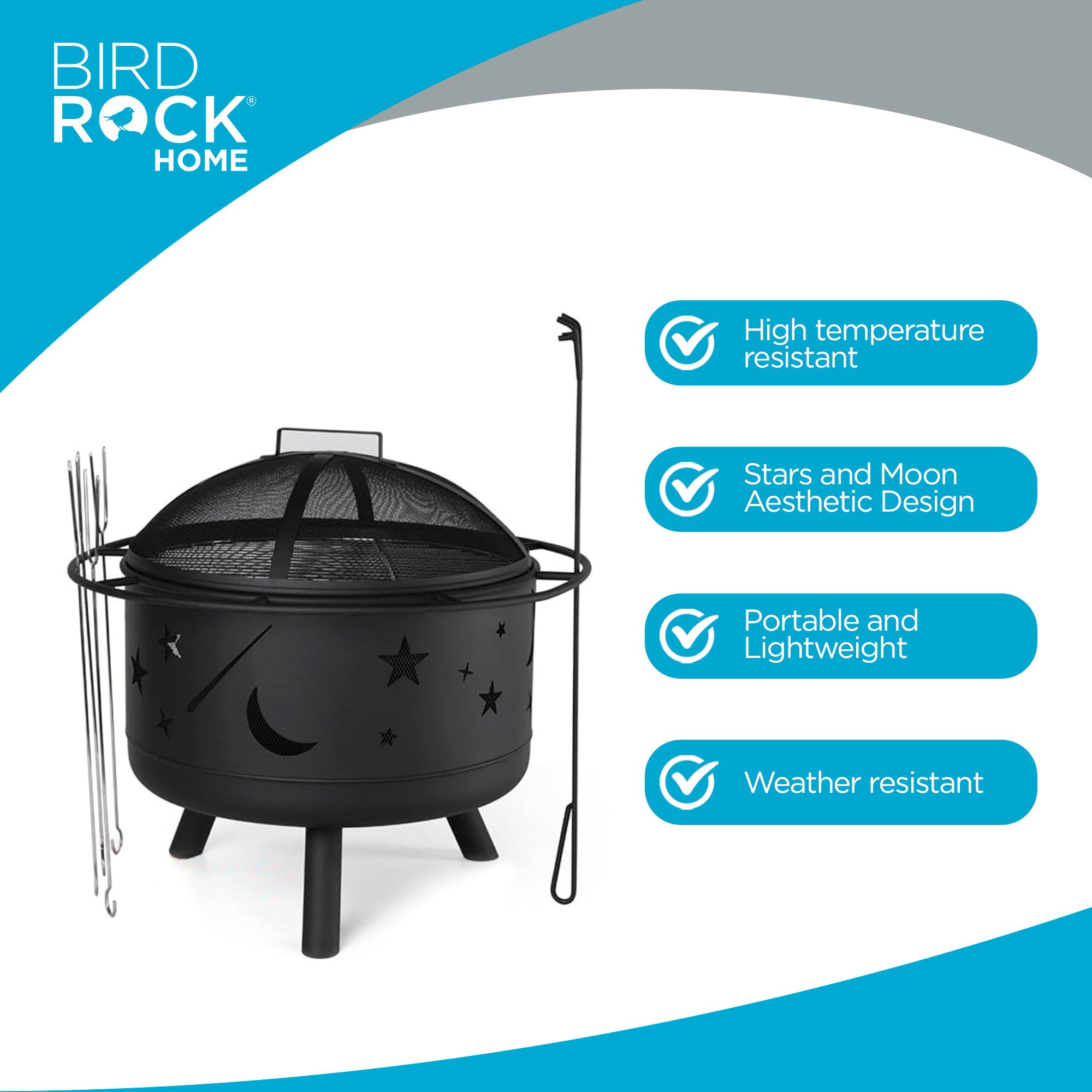 BIRDROCK HOME side profile revealing built-in grate for improved airflow and efficient burning