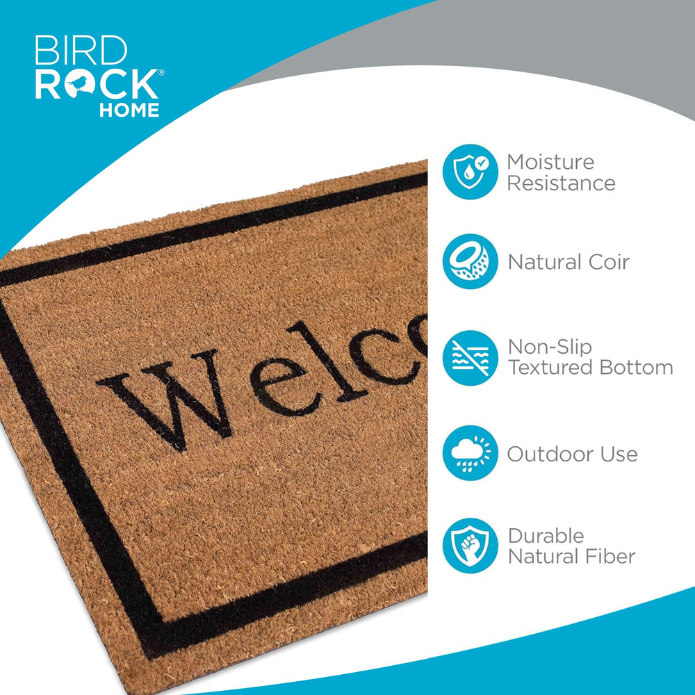 BIRDROCK HOME mat next to doorframe showing oversized coverage