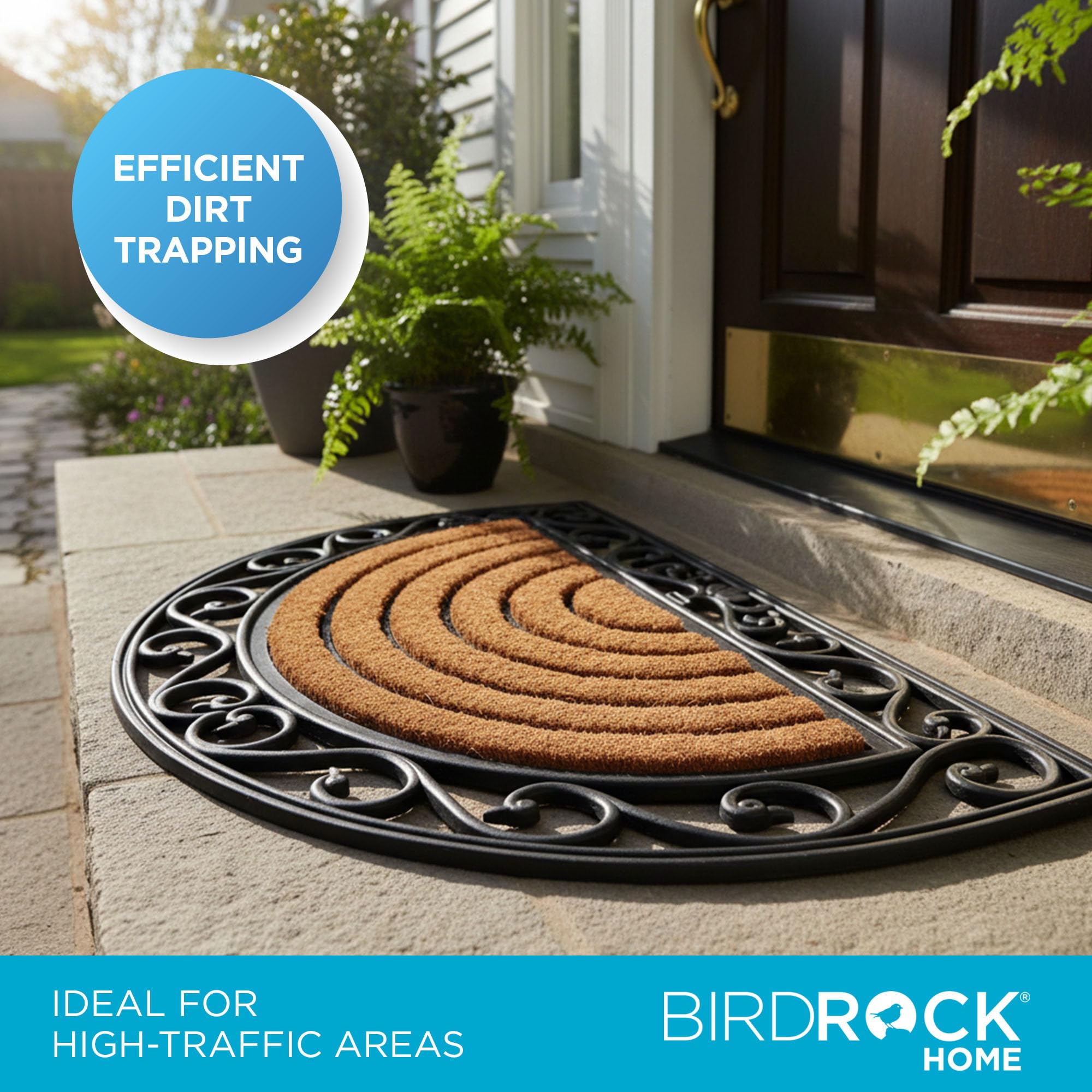 BIRDROCK HOME scroll border detail enhancing style while trapping debris