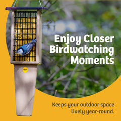 Birds Choice tail prop detail providing stable perching for woodpeckers