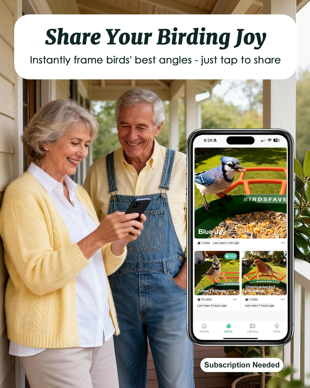BIRDSFAVE dual solar panels on top providing continuous outdoor power