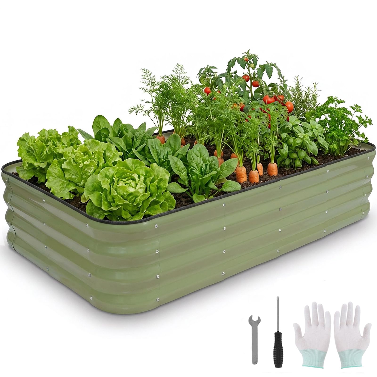 BIRDSINYARD front view of assembled raised garden bed showing durable finish and tidy edges