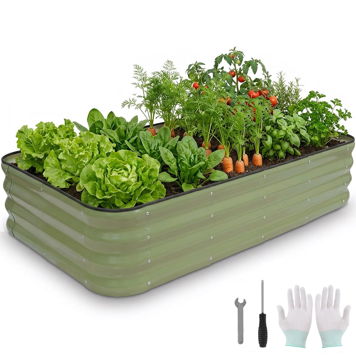 BIRDSINYARD front view of assembled raised garden bed showing durable finish and tidy edges