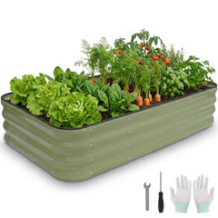 BIRDSINYARD front view of assembled raised garden bed showing durable finish and tidy edges