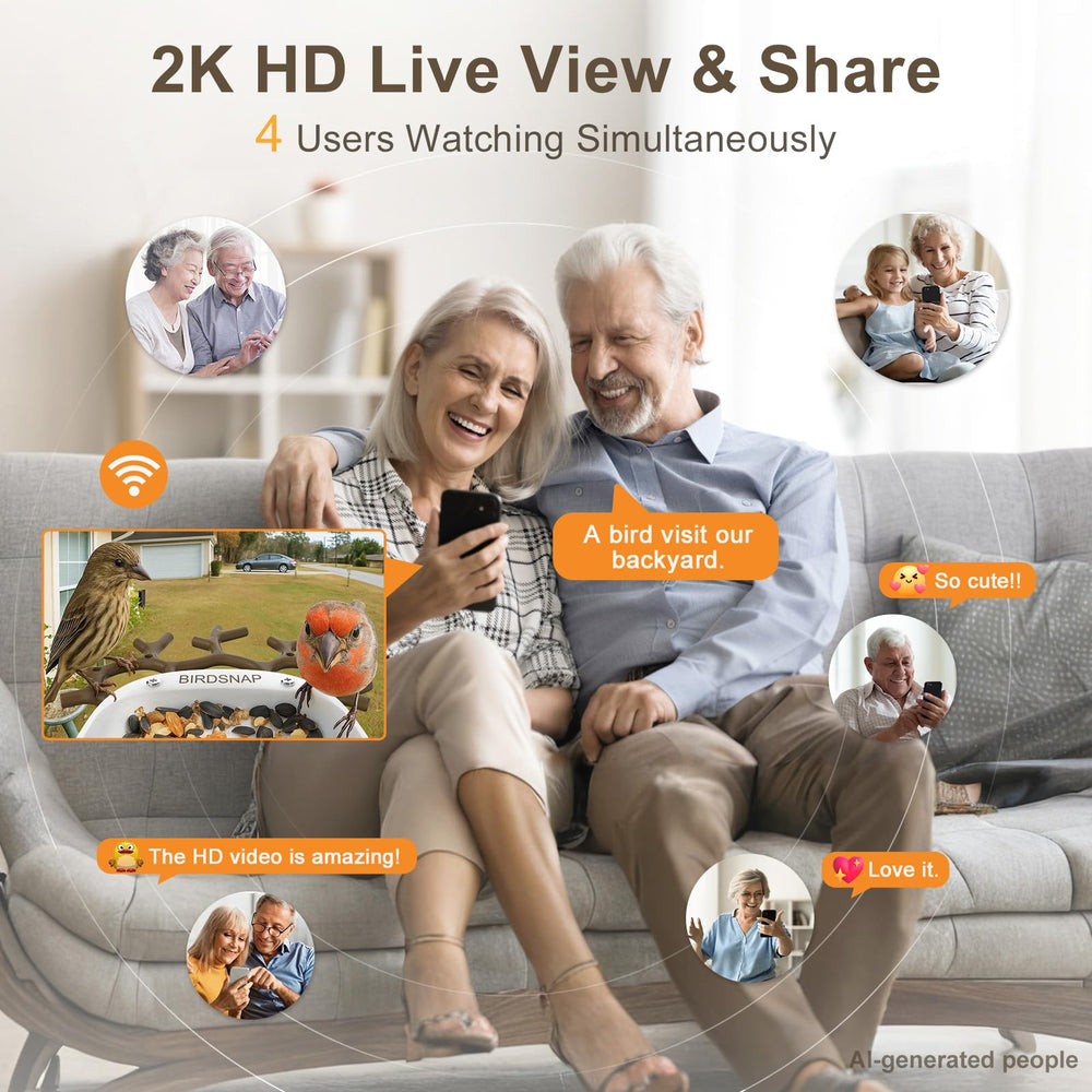 birdsnap app live stream screen with multi-user viewing benefit