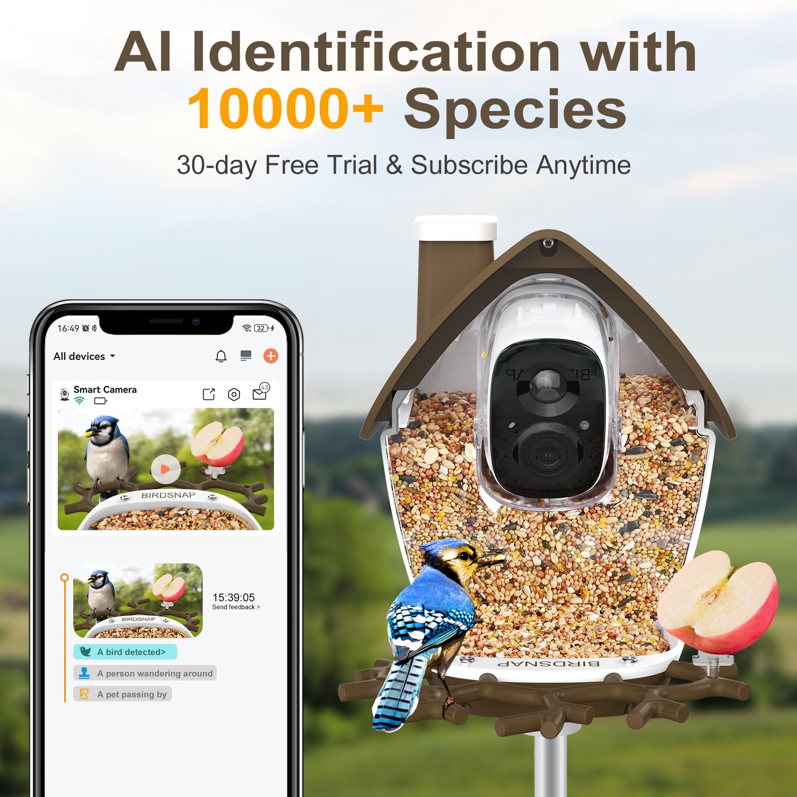 birdsnap camera close-up lens highlighting 2K clarity and detection